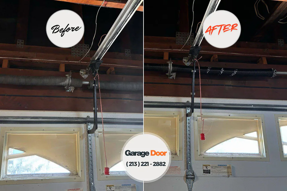 Before and after: garage door repair Mount Vernon, GA